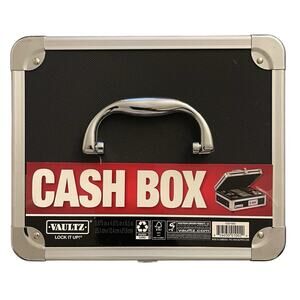 Vaultz Locking Cash Box w/ Combination Lock, Carrying Handle, Removable Tray